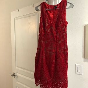 Bardot Red Dress